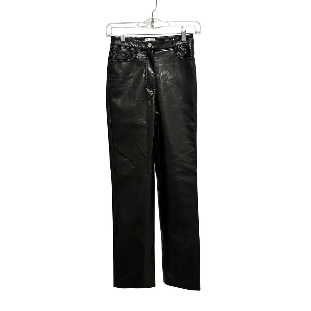 Aritzia Wilfred Melina Faux Leather Pants Black 00 Minimalist Capsule Fall